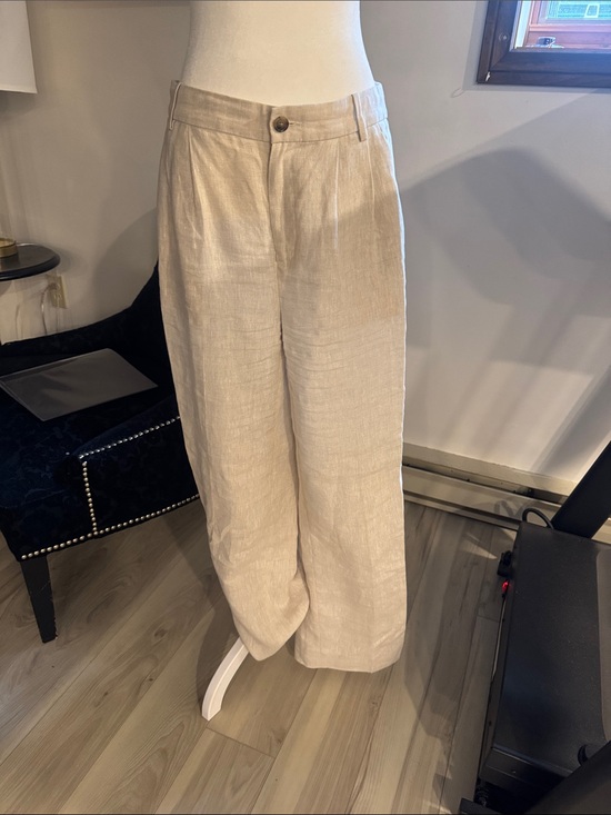 Banana Republic Pants - Banana Republic Beige Wide-Leg Linen Trousers